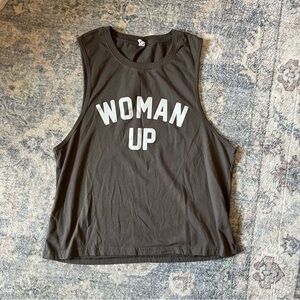 Chicyea “Woman Up” Gray Muscle Tank